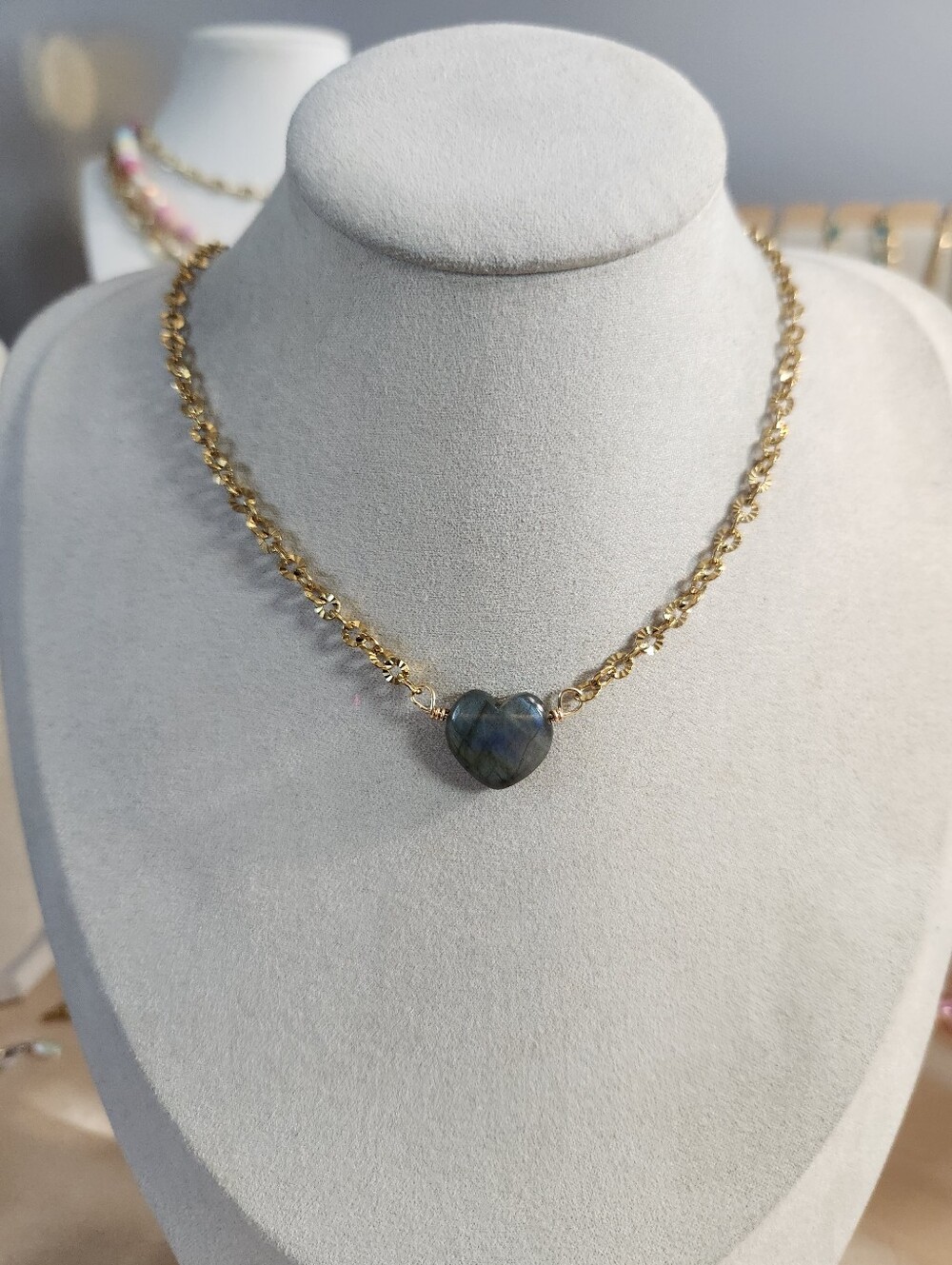 Handmade Labradorite Heart Necklace